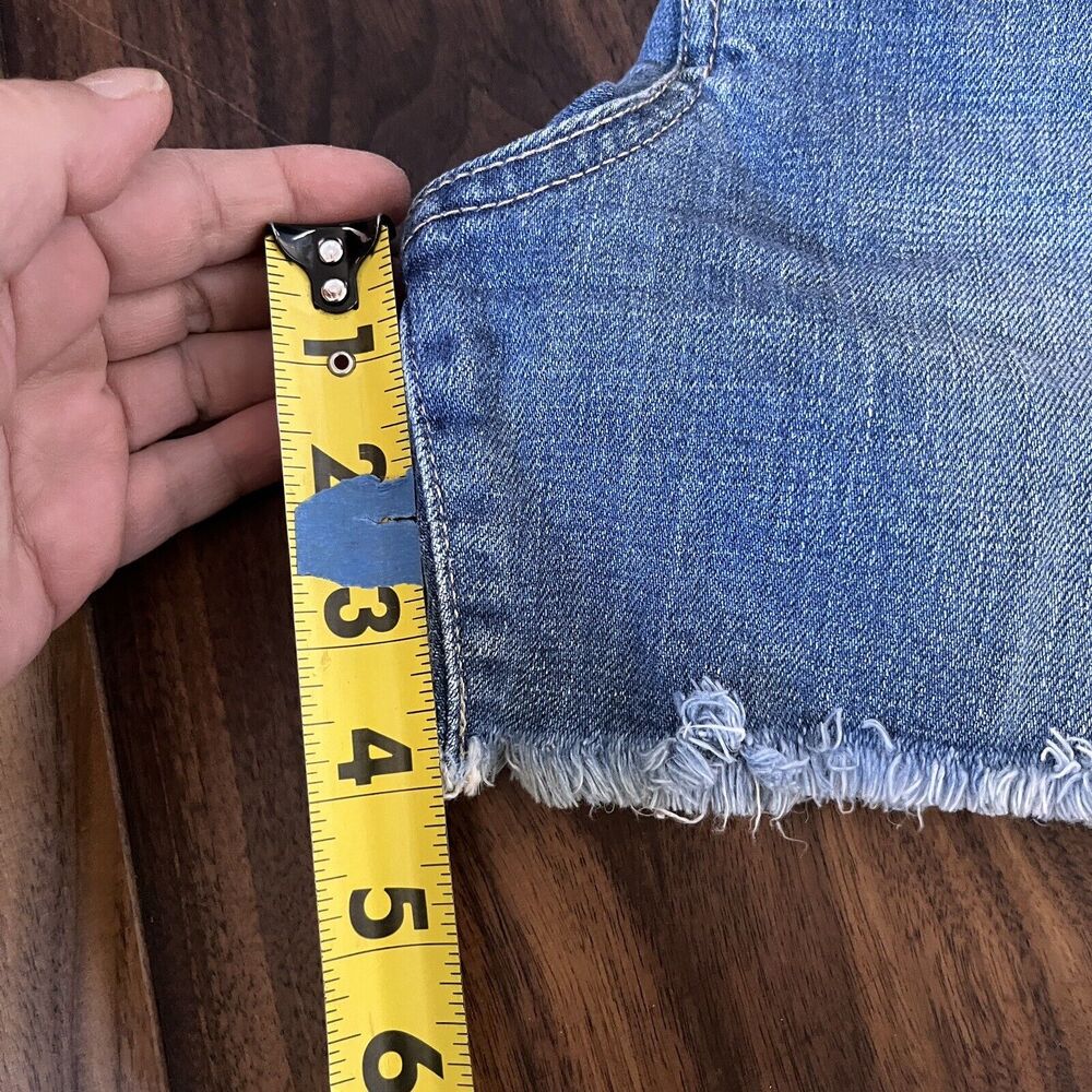 Gap 1969 High Rise Cut-Off Denim Shorts Stripe Sides Size 29 - Picture 10 of 11